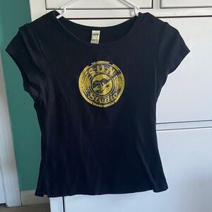 Sun Studio Black T-Shirt with Gold Logo